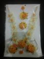 Pack of 1 Yellow Mayon Jewellery Set Special Artificial flowers Beautiful Set Of Necklace And Bali Earrings & Matha Patti Mayoon necklace. 