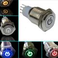 Waterproof Metal Durable Car LED Power LED ON/OF 16/12mm Push Button Momentary Switch. 