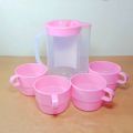 Areeha Plastic Jug for Water and Juice with 4 cups - Water Jugs - Juice jug ( Randomly Color Will Be Sent ). 