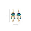 Silver Needle Childlike Ocean Column Blue Shell Star Asymmetric Cartoon Stud Earrings Earrings for gilrs for women low price. 