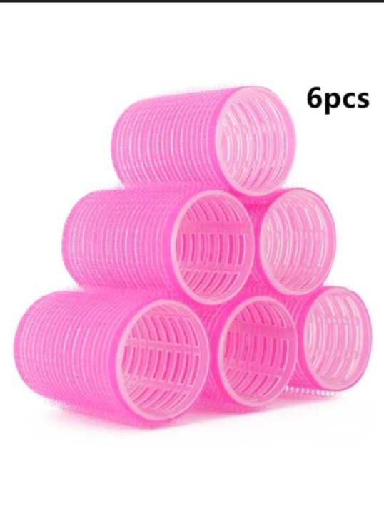 Pack of 6 Cling Hair Rollers & Curlers plastic(Medium)