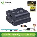 【Miga Plaza】PzzPss 1080P 4K HDMI  Capture  HDMI To USB 2.0  Capture Board Game Record Live Streaming  TV Local Loop. 