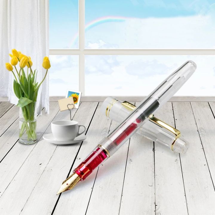 【shenggangshangmao001】Transparent Fountain pen Iraurita kalem Stationery school penna 1002