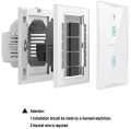 Smart Light Switch, WiFi 2-Gang Wall Wireless Tempered Glass Touch-Screen Switch. 