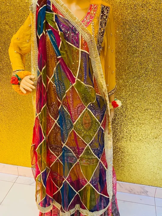 Multicolor%20Fancy%20Net%20Dupatta%20For%20girls%20Mehndi%20Mayun%20Mehndi%20Dholk%20-%20Image%203