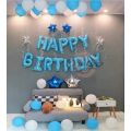 Happy Birthday Foil Balloons - Decorations Balloon Letter Foil Alphabet Birthday Banner. HBD Foil Balloons. 