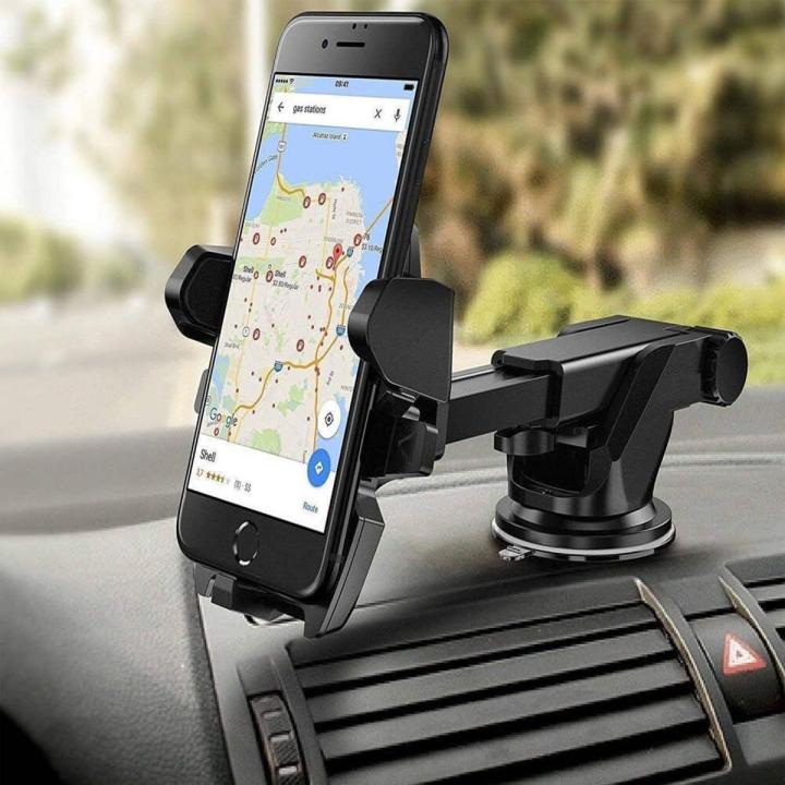 Long Neck One-Touch Car Mount: Universal Mobile Phone Holder for iPhone Samsung Huawei Xiaomi