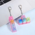 Portable 4 Keys Fidget Keychain Keycap Key Button Finger Keyboard Cap Stress Relief Pass The Time Pinch Toy for Adult. 