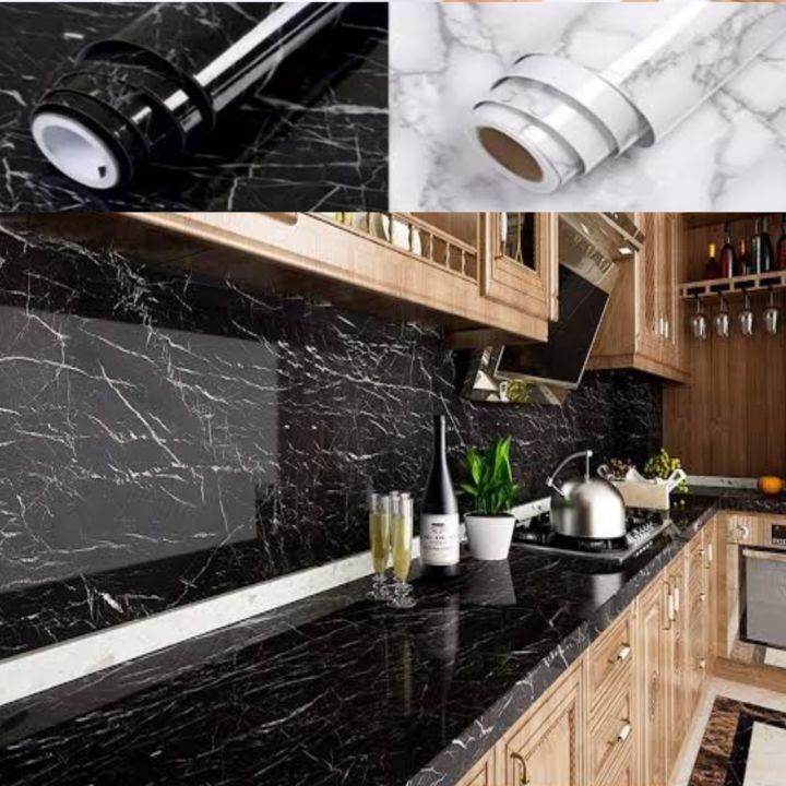 60x200cm high quality marble sheets self adhesive stylish wallpaper stickers PVC sheet sticker aluminium foil paper wooden design wallpaper heat resistant water oil proof for floor walls kitchen