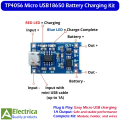 TP4056 Charging Module and 18650 Cell Holder Set with Jumper Wires Micro USB 5V 1A Lithium Battery Charging Kit by Electrica. 