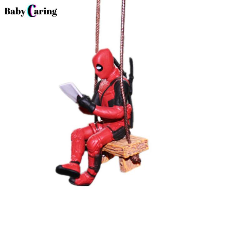 Deadpool Doll Ornament Lovely Chic Swing Design Cartoon Decorate PVC Deadpool Car Hanging Ornament for Car