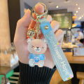 Cartoon Kawaii Jelly Bear Keychain Cute Creative Resin Figurines Keychain Couples Schoolbag Pendant Charms Car Key Accessories Qoddess. 