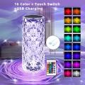 Crystal Table Lamp Rose Diamond Touch Lamp with USB 3/16 Color Crystal LED Light. 