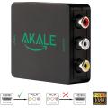 Akale 1080P HDMI to AV RCA CVBS Composite Video Audio Converter Adapter Support PAL/NTSC with HDMI Cable 3RCA Cable for PC Laptop Xbox PSTV VHS VCR Camera DVD Roku 2 Roku 3 ,Black. 