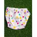 Pack of 6 unisex kids Baby boy and girls cotton Panties  and trouser with elastic waist and leg in White prints. 