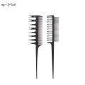 2 Style Professional Hair Dyeing Highlight Hair Brush Double-Sided Hook Rat Tail Comb ber Hairdressing Comb Hair Styling Tool- Type 805. 