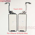 Long Flex Cable Glass With Touch Digitizer Screen With OCA For iPhone X XS MAX TP LCD Replacement Repair. 