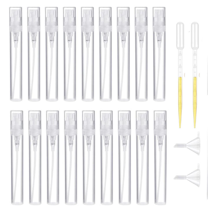 5pcs 2ML- 10ML Mini Clear Plastic Spray Bottle Empty Cute Perfume Atomizer for Cleaning, Travel, Essential Oils