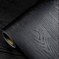 Wooden Wallpaper Sheet Sticker Self Adhesive WaterProof PVC Wallpaper For Kitchen, Cabinets, Walls and Furniture (Black . 16 inches by 48 inches apx). 