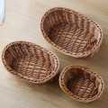 Oval Curved Rattan Wicker Woven Serving Baskets for Bread Fruit Vegetables Restaurant Serving Tabletop Display Rattan Basket. 