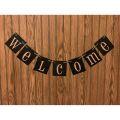 WELCOME  Black Banner For Any Welcome Party Decoration. 