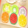 Fruit Shape Round Table Mat Cute Silicone Fruits Coaster Cup Cushion Holder Drink Heat Resistant Pad Silicone for Tea Cups Drinks Holder Mat Napkin Litter Table Mats Bar Mug Fruit Drink Coasters. 