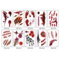 10PCS Halloween Scar Tattoo Sticker Waterproof Temporary Cartoon Emulation Body Transfer Art Arm Leg Kid Toy Children Gift Adult. 