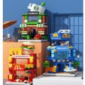 164PCS Mini Lego City Street View Building Blocks McDonald's House Model Building Blocks Compatible with LeGo Children's Educational Toys. 