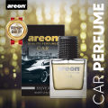 AREON Car Luxury Perfume 1.7 Fl Oz. (50ml) Glass Bottle Air Freshener, Platinum, Silver, Black. 