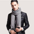 Men Faux Wool Warm Scarfs Winter Shawl Neck Thick Knit Super Soft Solid Wrap. 