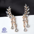 1 Pair Leaves Earrings For Girls Simple Stylish New Design Korean Golden Silver Crystal Stud Earrings Best Gift for Girls. 
