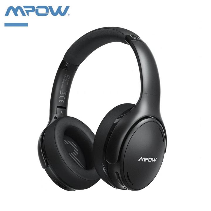 MPOW H19 IPO Active Noise Cancelling Headphones, 35H Playtime Over-ear Bluetooth Headphones with Rapid Charge, ANC Headphones with Soft Protein Earpads, Hi-Fi Stereo Sounds, Good Bass, 40mm powerful drivers, Wired and Wireless mode, Built-in Mic