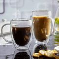 Bistro Heat Resistant Double Wall Glass Coffee Mug - Insulated long tea cup – 1 pc. 