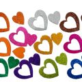 Glitter Foam Stickers - Multicolor Hearts stickers - (Pack of 10) - Self-Adhesive Stickers for Kids - Glitter Stickers for Scrapbooks, Cards and More. 