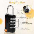 2 Pack Combination Padlock Waterproof Padlocks Black&Silver for School Gym Locker, Gate, Shed, 4 Digit Code Security Locks. 