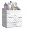 Modern Cosmetic Organizer Makeup Storage Holder, Display Make up Caddy Shelf Organization Boxes Case Dust proof,  Drawer on Counter top. 
