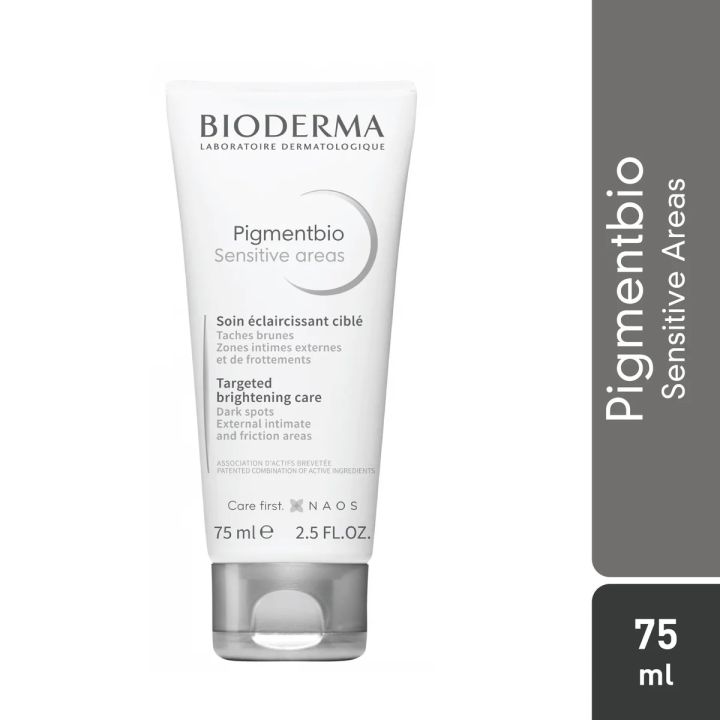 BIODERMA Pigmentbio Sensitive Areas 75ml - Skin Brightening & Dark Spot Removal Cream for Intimate Areas, Elbows, Knees & More | For Sensitive Skin | Reduce Hyperpigmentation