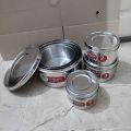 6 Pcs Different Sizes Storage Boxes with Lids Heavy Stainless Steel. 