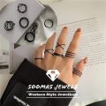Pack of 6 Rings For Girls Vintage Jewelry Joint Finger Ring Gold Black Silver Stackable Rings Set For Women Birthday Gift For Girl 6 Pieces Rings For Girls Wedding Gift Anniversary Gift For Women Soomas Mart Rings. 