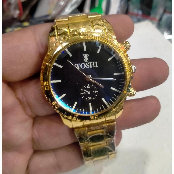 Gold colour watch mens best sale