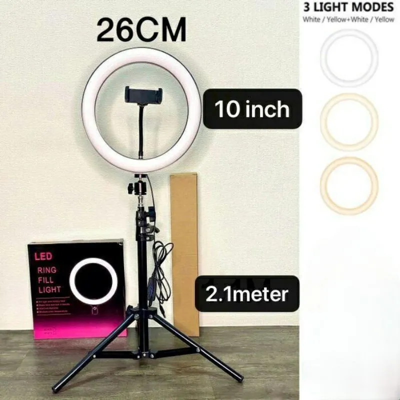 26CM Selfie LED Ring Light with 7ft Tripod Stand Mobile Phone