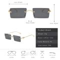 Rimless Sunglasses For Men & Women Retro Irregular Fashion Eyeglasses Large Frame. 