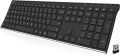 Arteck 2.4G Wireless Keyboard Stainless Steel Ultra Slim Full Size Keyboard with Numeric Keypad for Computer/Desktop/PC/Laptop/Surface/Smart TV and Windows 10/8/ 7 Built in Rechargeable Battery. 