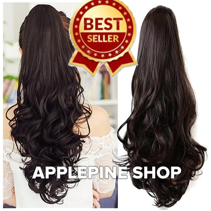 Ponytail Style Hair Extension Long - Medium Brown ◘ Perfect for any occasions ◘ Natural appearance ◘ Easy to clip on and stays on all day without needing adjustment