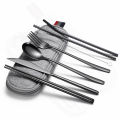 Stainless Steel Fork Spoon Chopsticks Straw Cutlery Set SS Cutlery. 