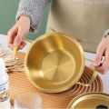 Korean Style Gold Ramen Noodle Pot 18cm / Periuk Mee Korea Emas Korea Ramen Pot Noodle Golden Yellow Aluminium Soup Steel Lid Gold K Drama Bowl. 