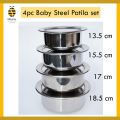 C82 MBS Metals Stainless Steel Baby Patila Pot 4 Piece Set. 