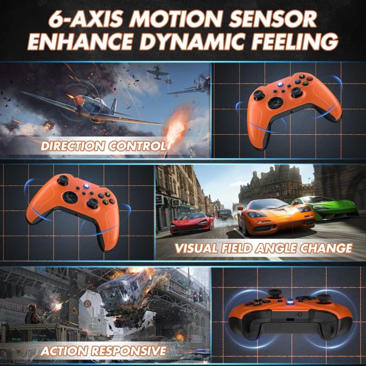Wireless%20Controller%20for%20Xbox%20One,%20PC%20Game%20Controller%20Compatible%20with%20Microsoft%20Xbox%20One/Xbox%20One%20X/One%20S/Xbox%20Series%20S/X%20Gamepad%20Support%20Turbo/3.5mm%20Headphone%20Jack/Macro%20Functions%20(Orange)%20-%20Image%208