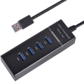 USB 3.0 Hub 4 Ports High Speed usb 3.0 port Hub Splitter Fast Data Transfer USB Hub Extender Extension Connector Compatible Windows PC / Mac  / Laptop / Printer / Mobile HDD / LED Light USB HUB. 