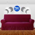 Turkish Style Sofa Covers with Frill - Stretchable Jersey Couch Cover, Washable Premium Quality Sofa Protector 1 to 7 Seater  By Home Essentials. 